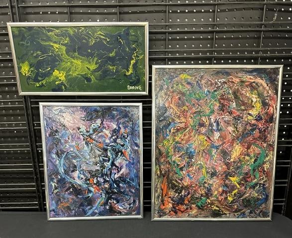 (3) Naomi Duckman (Furth) Lorne (1902 - 1964 abstract o/b paintings from NYC estate. All signed, (1 of 5)