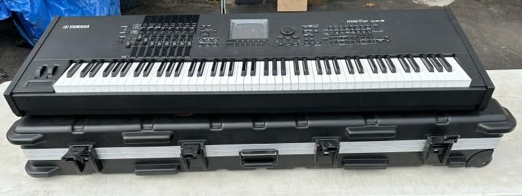 Yamaha Model Motif XF8 music production synthesiser, in SKB hard case, appears to have little use. (1 of 10)