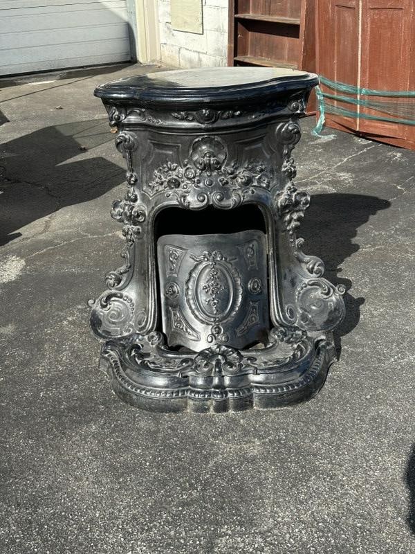 Wonderful enamel over cast iron parlor stove, from Albany NY estate, nice overall condition, (1 of 6)