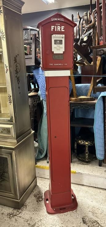 Standing GAMEWELL firebox from Hudson Valley estate gameroom. ( has 317 ) on brass plate as (1 of 7)