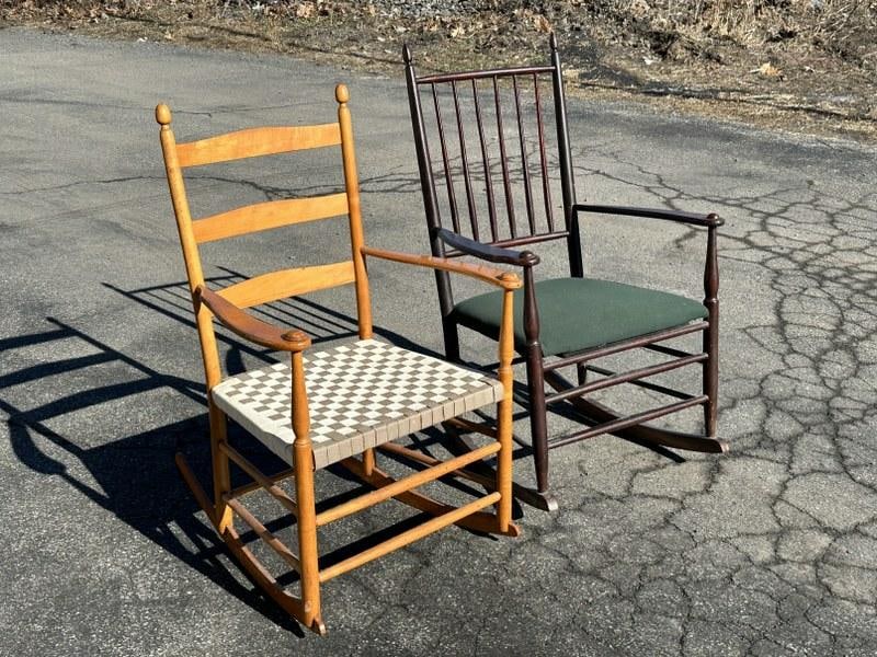 2 rocking chairs including Shaker style from Hudson Valley estate, both in good condition. (1 of 2)