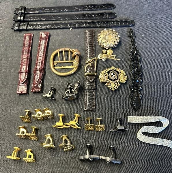 RICK CAMERON designed sterling cuff links ( some from Wild Life Series ), new old stock watch bands (1 of 10)