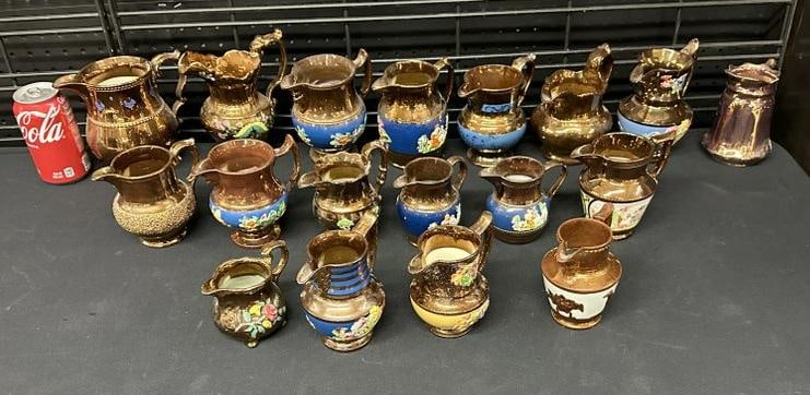 (18) copper luster pitchers from fine estate collection in Chester, N.Y. In very nice overall (1 of 6)