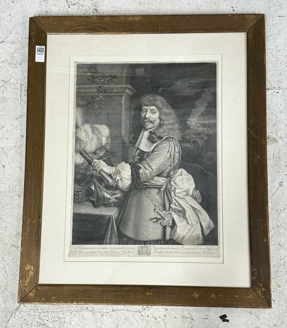 Early French ANTOINE MASSON print (engraving) ( Harcourt Henri de Lorraine, Comte D' ) of Gentleman (1 of 6)