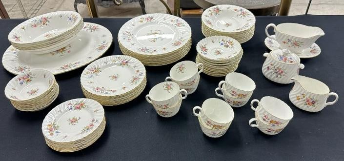 (66) pcs. MINTON (MARLOW ) pattern dishes from local estate, inventory as pictured on index card, ( (1 of 8)