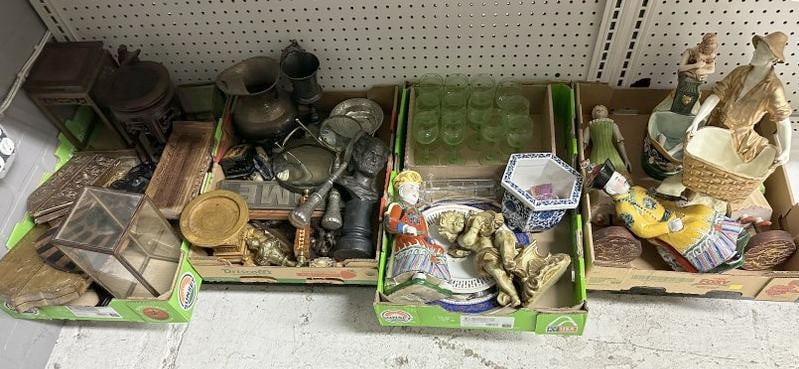 Big lot misc. estate goods to include ceramic figures, porcelains, Asian display items, decorative (1 of 13)