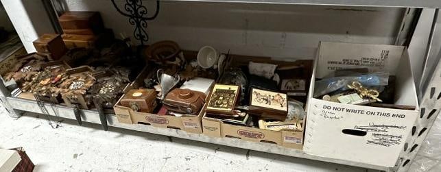 Big estate lot to include cuckoo clocks ( as found condition ), small cedar boxes, and trays of (1 of 9)