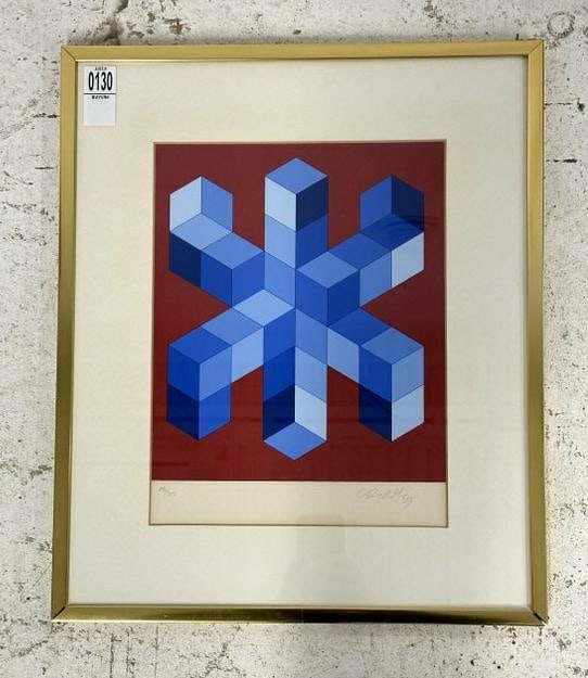 Victor Vasarely (1906 - 1997) signed geometric lithograph, (Number 146/ 300 ), signed lower right, (1 of 5)