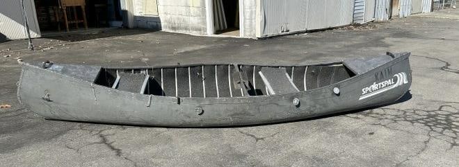 SPORTSPAL MEYERS canoe from estate in Hudson Valley, just as we found it, was used on lake till: SPORTSPAL MEYERS canoe from estate in Hudson Valley, just as we found it, was used on lake till owners passed. Measures 132" x 37".