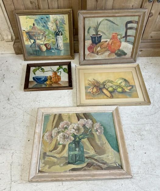 (6) paintings by ( SPEAR ), including oil's and one watercolor….in estate as found condition, most: (6) paintings by ( SPEAR ), including oil's and one watercolor….in estate as found condition, most all done in 50's and 60's…..Great lot for dealer to sort out…