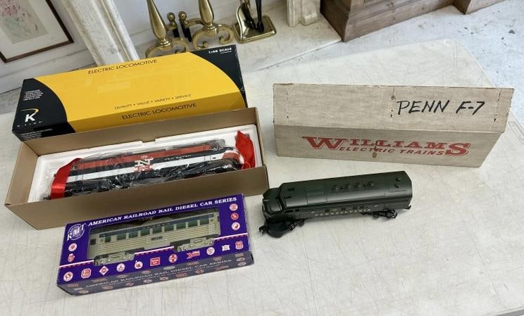 (3) pc. Estate train lot to include PENN 5, and others in boxes, including K LINE Engine 375. From (1 of 5)