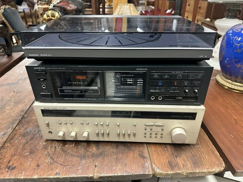 (3) pc. stero lot to include Bang & Olufsen turntable, Onkyo Model TA 2027 Cassette Player & (1 of 12)