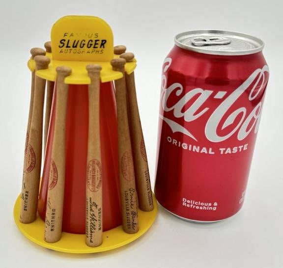 1950's H & B Batrack Bank with (10) Player Endorsed Bats to include TEDWILLIAMS, YOGI BERRA, TED (1 of 3)