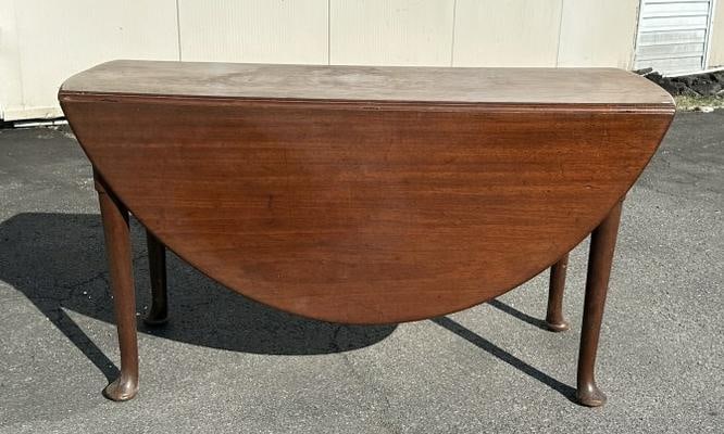 18th c (?) drop leaf table with padded feet, originally from farmhouse in Virginia. Structurally (1 of 8)