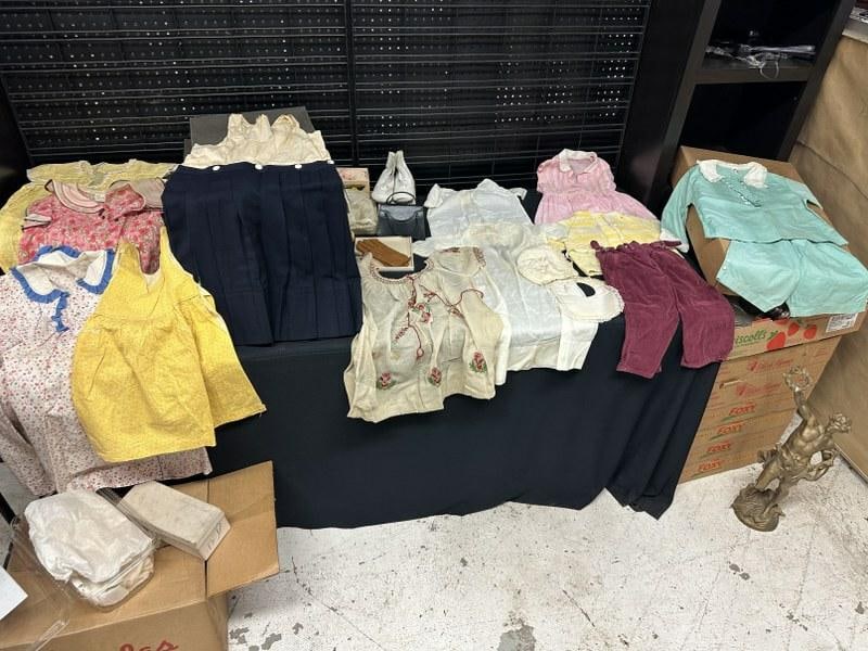 Estate lot vintage childrens clothes from six generation Stone Ridge, N.Y. farmhouse, more in boxes (1 of 11)