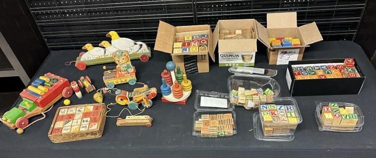 Big lot wooden toys, some pull toys & related from six generation farmhouse in Stone Ridge, N.Y.: Big lot wooden toys, some pull toys & related from six generation farmhouse in Stone Ridge, N.Y. Just as we found them throughout the house.