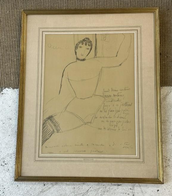 MODIGLIANI limited edition lithograph ( 233/300 ), nicely framed and matted, nice condition, from (1 of 5)