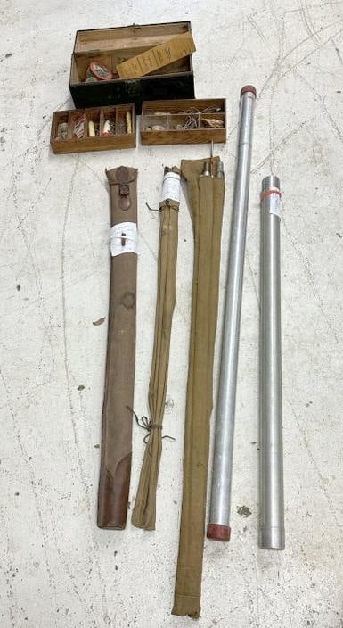 (5) Flyfishing rods & tackle box lot, found in six generation Hudson Valley farmhouse, just as we (1 of 10)