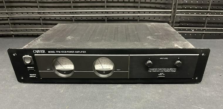 Vintage CARVER Model TFM-15CB Power Amplifier, Serial Number 92874300594T, powers up.  All stereo & (1 of 6)