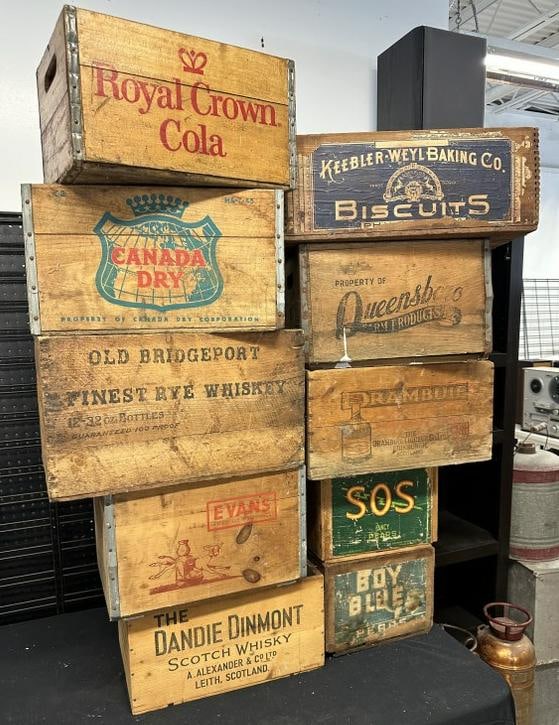 Lot of old advertising crates, from Hudson Valley estate, used as props all through the house. Great (1 of 3)