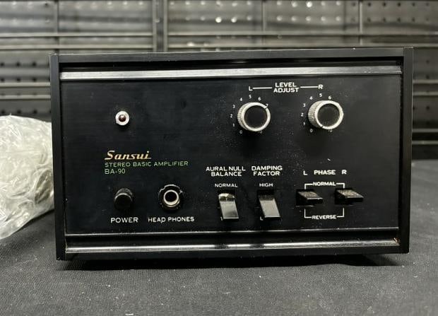 Vintage audio, Sansui BA-90 Stereo Basic Amplifier. Serial number 519080019. Unit has been plugged (1 of 5)