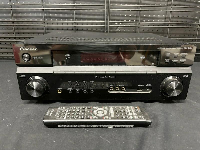 Pioneer VSX-818V Audio/Video Multi-Channel Receiver. Comes with remote. Unit has been plugged in and (1 of 7)