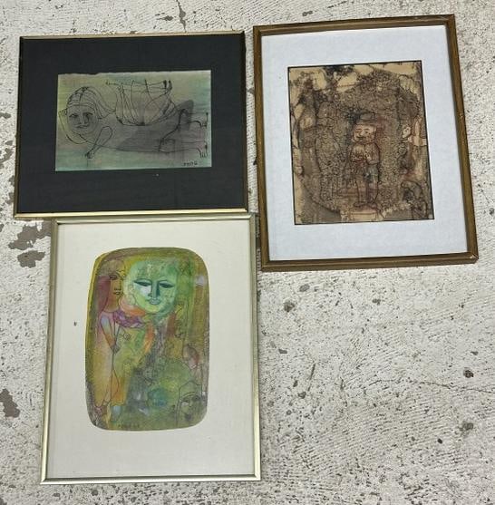 (3) pc. Estate artwork lot to include (2) drawings signed (FOGG ) one dated 1968, & (1) unsigned (1 of 4)