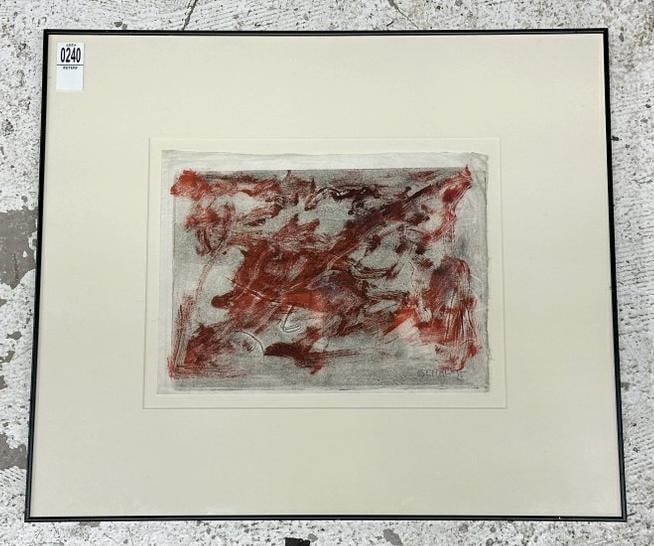 Rolph Scarlett (1889 - 1984) signed abstract on paper, signed lower right, Exhibition label on back (1 of 5)