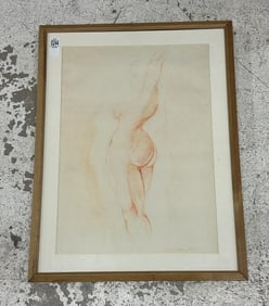 G. Gillson nude female drawing, dated 8/94, nicely framed and matted. From Hudson Valley estate,