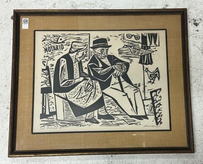 Irving Amen (1918 - 2011) signed print titled ( ORCHARD STREET ), Numbered 31 of 100, signed lower (1 of 5)