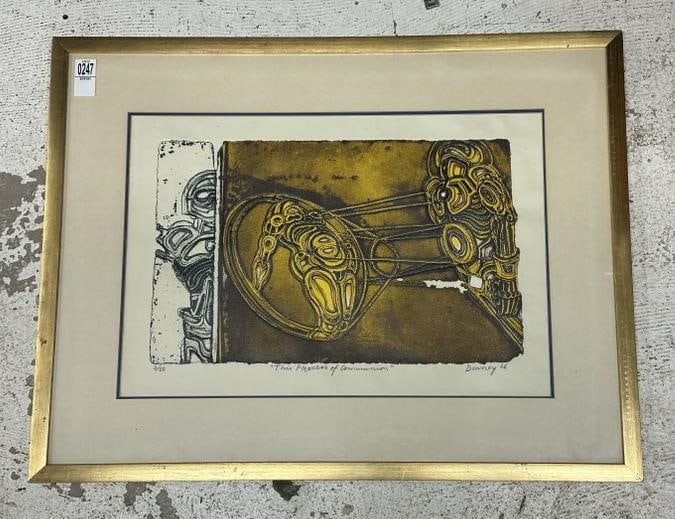 Juan Downey ( Chilean 1940-1993 ) signed print titled ( " THIS PROCESS OF COMMUNION " 1966 ), (1 of 5)