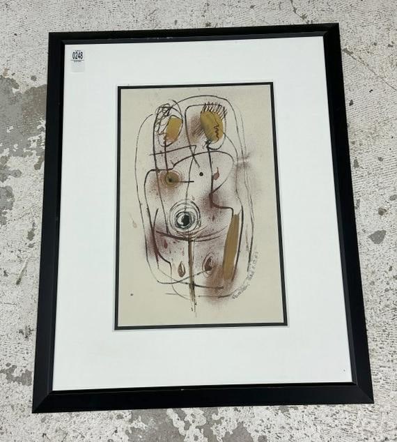 Konrad Cramer (1888 - 1963) abstract w/color, from estate collection in Hudson Valley, signed and (1 of 4)