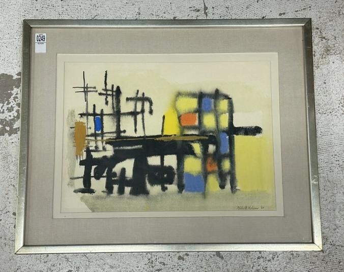 Miles Raymond Hodson (1920 - 1997 abstract geometric watercolor, dated 1960, nicely framed and (1 of 4)