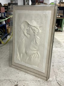 Frank Gallo (1933 - 2019) Embossed. Huge Cast Paper Relief Sculpture entitled ''Actress''. Acrylic