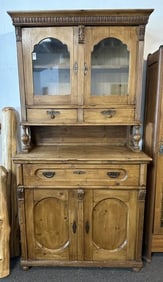 Swedish pine 2 part cupboard, in very nice condition, from local Hudson Valley estate. Structurally