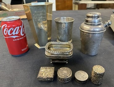 STERLING SILVER misc. estate lot to include REED & BARTON cocktail shaker ( a few small dings on