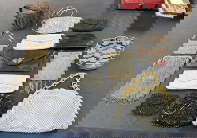 Estate lot (14) purses and handbags, including beaded, mesh, and one Native American like, from