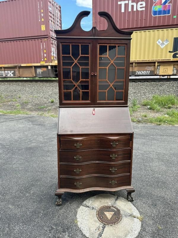 Circa 1930's mahogany secretary bookcase from local estate, clean, nice original finish, (1 of 3)