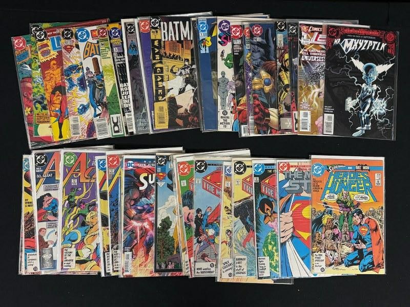Lot of 46 DC comics 1980s-2010s. Lot includes Mr. Mxyzptlk #1, Legion Secret Origin #1, Batman (1 of 9)