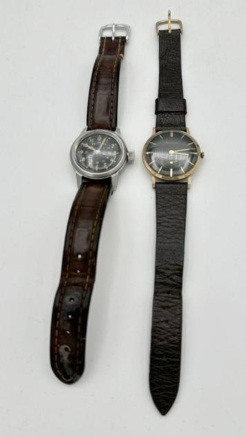 (2) vintage BULOVA men's wristwatches including military, both not running, from local estate in (1 of 4)