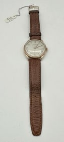 LONGINES 14k men's vintage wristwatch, running, from local estate, 17 jewel, just as we found