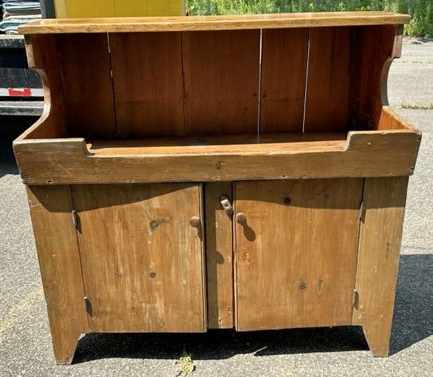 19th century pine dry sink, nice old patina, structurally sound, from old Hudson Valley estate, good (1 of 3)