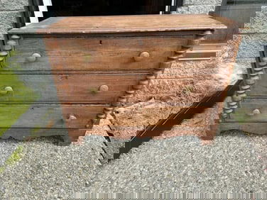 Nice country pine three drawer dresser, from local estate, structurally sound, nice old patina.