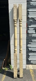Pair old porch columns, old paint, structurally sound, in nice condition, measure 95" tall x 4.5" x
