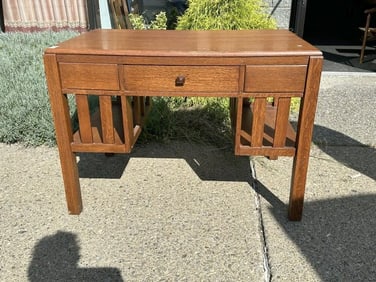 Mission oak desk, nice condition, structurally sound, from local estate, measures 30" high x 41.5"