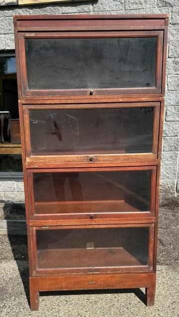 Globe Wernicke 4 stack barrister bookcase, from local estate, structurally sound, wear to finish, (1 of 5)