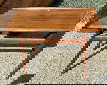 Teak Danish Modern end table, designed by Greta Jalk, clean condition, structurally sound, from