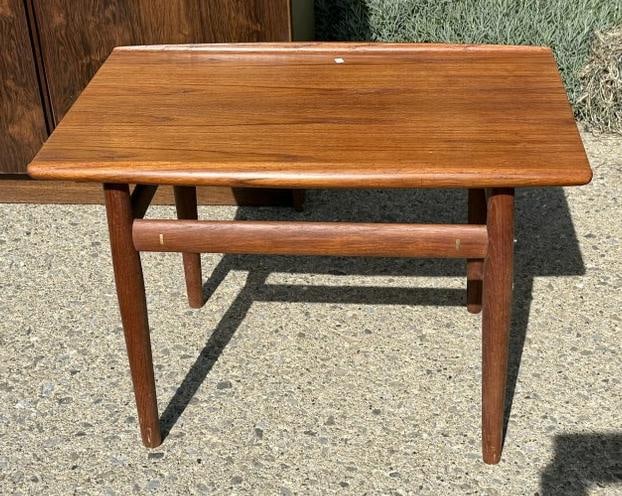 Teak Danish Modern end table, designed by Greta Jalk, clean condition, structurally sound, from (1 of 2)