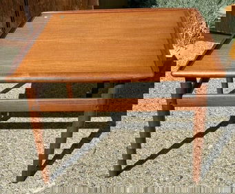 Teak Danish Modern side table designed by Great Jalk, clean condition, structurally sound, from nice