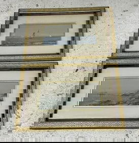 (2) nicely executed 19th c watercolor seascapes, unsigned, in matching frames, from same Artist,